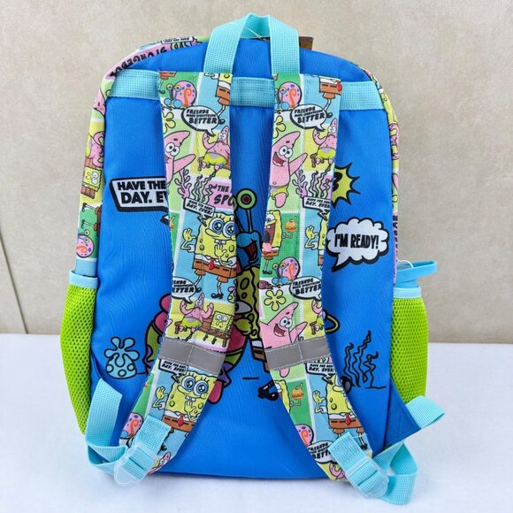 NWT Sponge Bob Kids 5 Pc. Set Backpack 17'' Utility Case Lunch Box Water Bottle - Picture 5 of 7